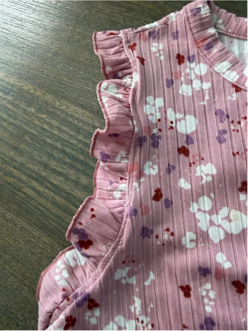 cha cha vente Floral Tank Top Size L Pink White. EUC